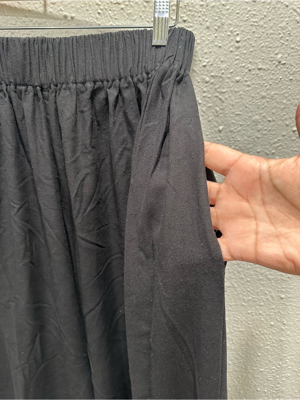 Miranda Bennett 100% Raw Silk Black Wide Leg Palazzo Pants Pockets Size Small - Picture 5 of 16
